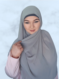 Blue floral shawl hijab gift set