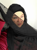 Black chiffon SQUARE hijab
