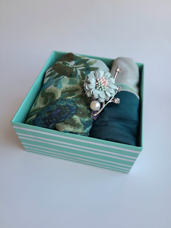 Nature green shawl gift set