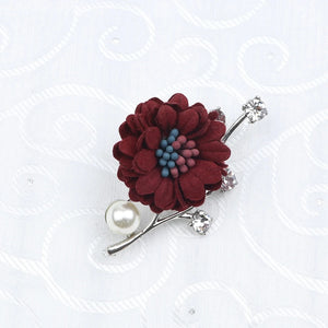 Deep burgundy silver hijab pin