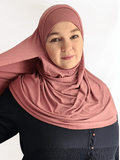 Rosewood Blush double loop instant hijab