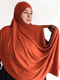 Burnt Sienna double loop instant hijab