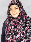 Navy pink shawl hijabs set