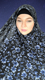 Black  & blue floral hijab shawl gift set