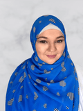 Blue heart print chiffon  hijab shawl