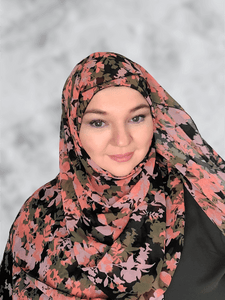 maida's Hijab world pink print hijab 