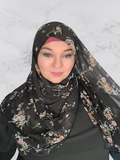 Brown floral hijab gift set