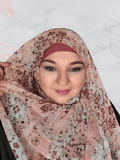 Floral print crinkle chiffon shawl
