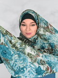 Tropical print chiffon shawl hijab