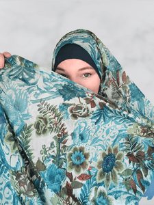 Tropical print chiffon shawl hijab