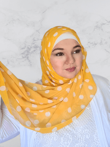 Yellow polka dot shawl