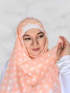 Pastel polka dot crinkle chiffon