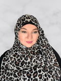 Animal print chiffon square hijab