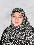 Animal print chiffon square hijab