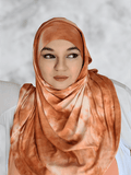 Marble orange cream instant shawl