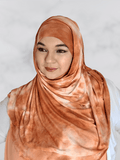 Marble orange cream instant shawl