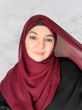 Burgundy chiffon square hijab