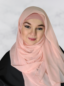 Soft pink pearl square hijab