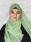 Medium light green square hijab