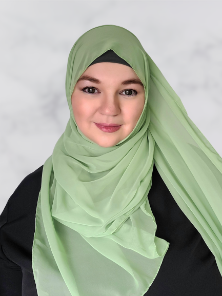 Medium light green chiffon shawl hijab