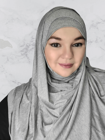 INSTANT JERSEY SHAWL- T-SHIRT GRAY