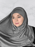 Medium dark gray instant shawl