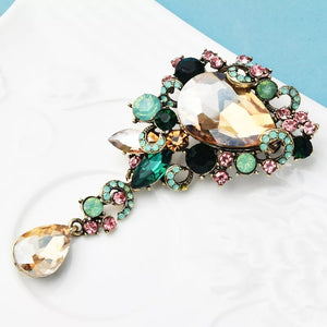 Crystal multi color brooch