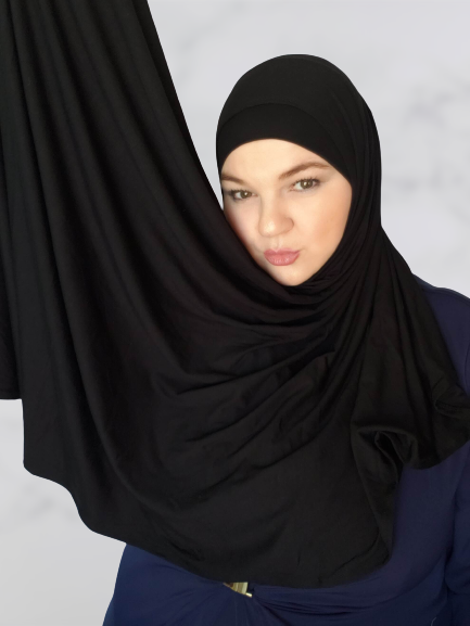 Maida Maida's Hijab World jersey black hijab instant shawl best hijab 