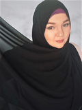 Black chiffon shawl hijab Maida's hijab world 