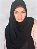 Square hijab  solid black