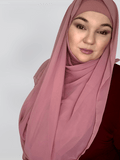 Mauve Rose Pink Chiffon Hijab