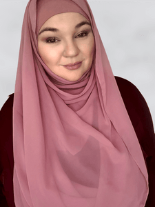 Mauve rose square hijab