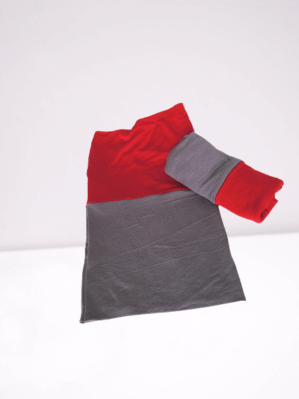 CHARCOAL GRAY & RED