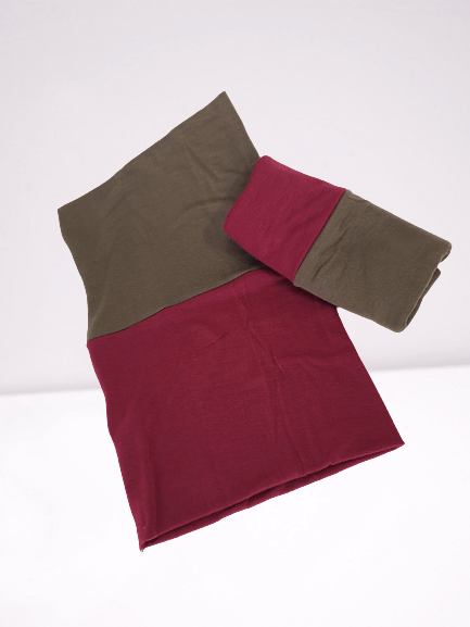 OLIVE GREEN & DARK BURGUNDY