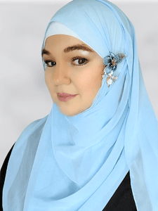 Sky blue chiffon hijab