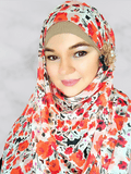 Floral  multi color print chiffon hijab