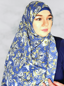 Blue paisley chiffon square