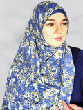 Blue paisley chiffon square