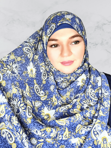 Blue paisley pebble chiffon hijab