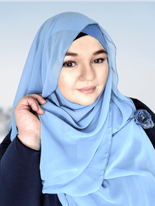 Simply  blue square hijab