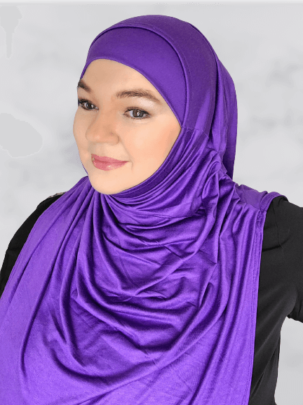 Halima Amethyst two-piece pleated hijab