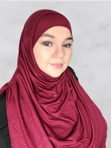 Rich burgundy Halima two piece hijab