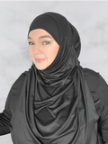 Black Halima two piece hijab