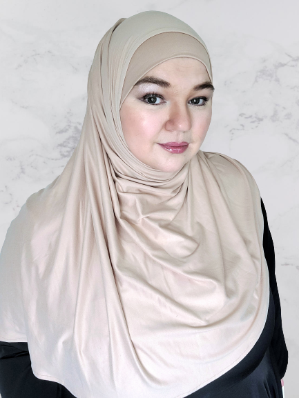 INSTANT JERSEY SHAWL WHITE MOCHA