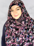 DARK NAVY FLORAL SQUARE HIJAB GIFT SET