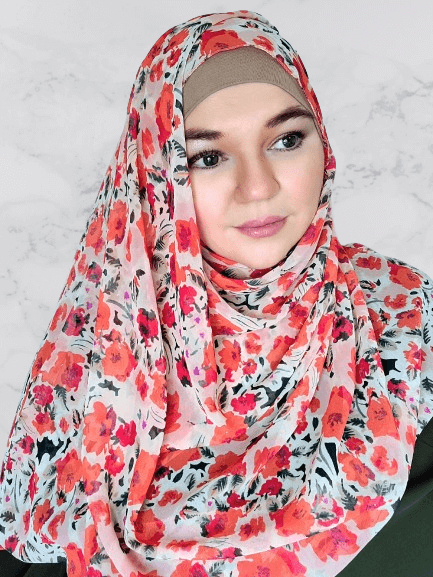 Floral  multi color print chiffon hijab