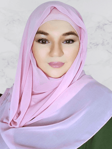 Soft pink square hijab
