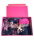 DARK NAVY FLORAL SQUARE HIJAB GIFT SET